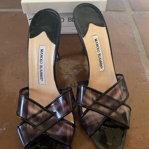 Manolo Blahnik Black Heels with Criss-Cross Design